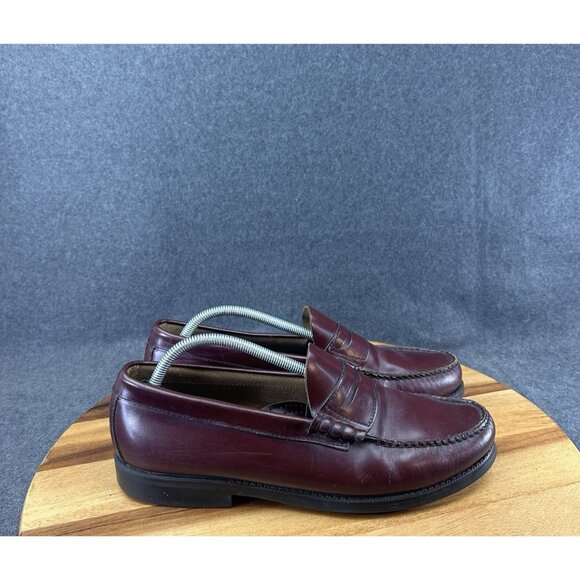 GH Bass Mens Walton Penny Loafer Size 11M Burgundy Leather Slip On Dress Shoe - Picture 1 of 11